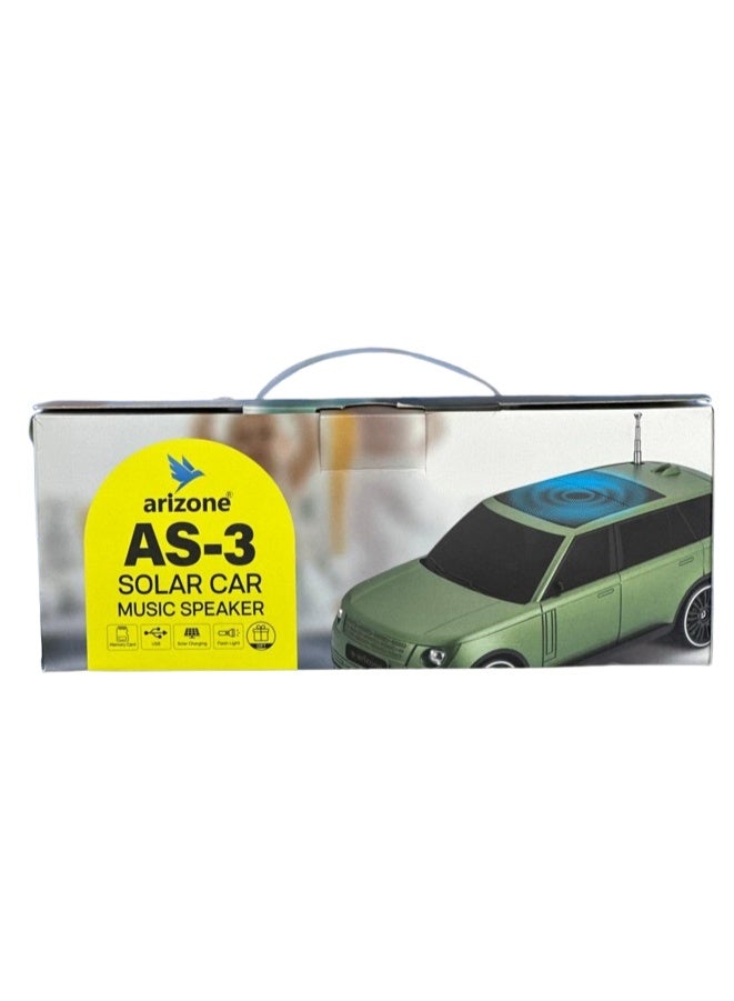 أريزون مكبر صوت بلوتوث للسيارة AS-3 - صوت محمول يعمل بالطاقة الشمسية، FM/BT، تشغيل USB/TF، بطارية مدمجة قابلة للشحن - Image 4